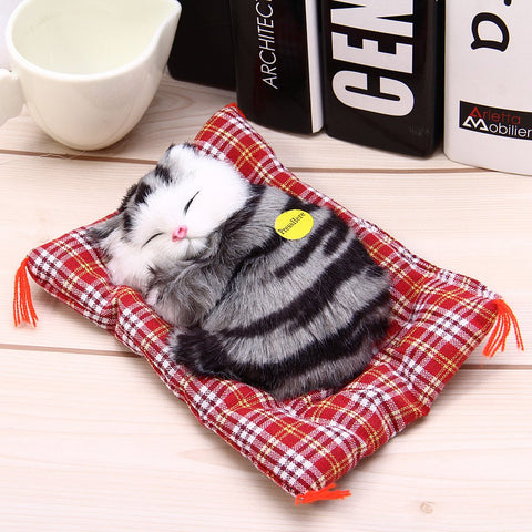 Stuffed Sleeping Cats Toy with Sound