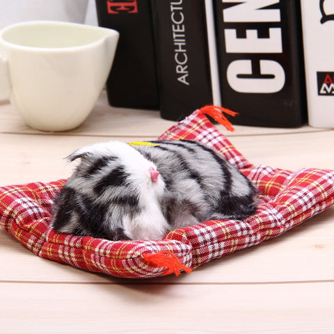 Stuffed Sleeping Cats Toy with Sound