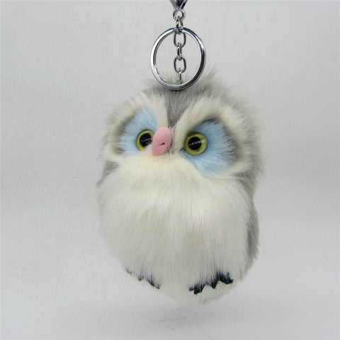 Fluffy Owl Keychain