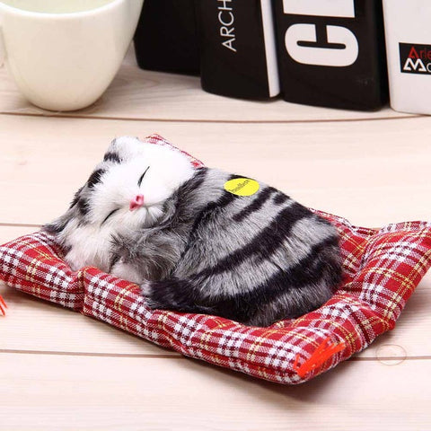 Stuffed Sleeping Cats Toy with Sound