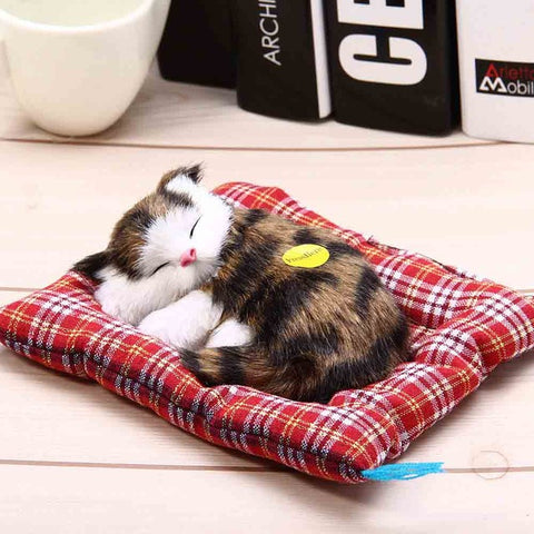 Stuffed Sleeping Cats Toy with Sound