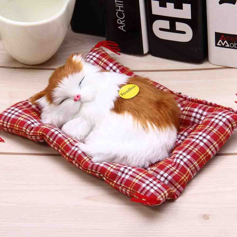 Stuffed Sleeping Cats Toy with Sound