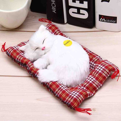 Stuffed Sleeping Cats Toy with Sound